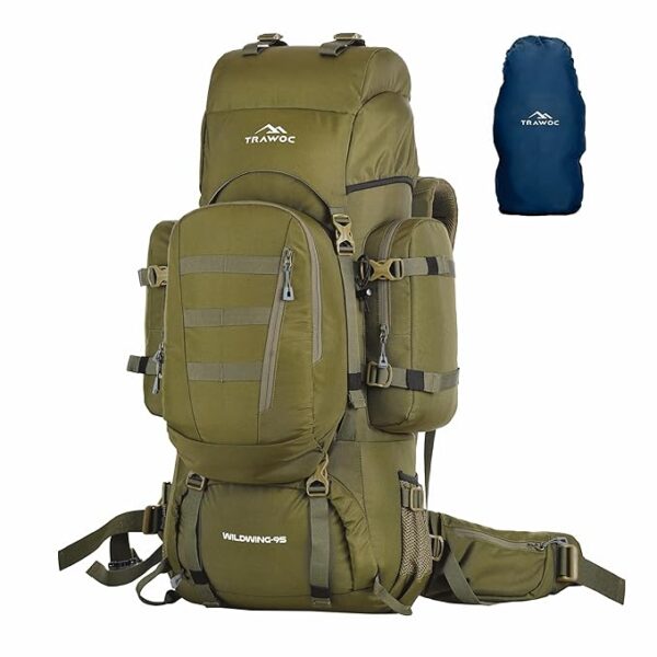 TRAWOC WILDWING 95L(80 +15) Internal Frame Travel Backpack with Detachable Daypack/Camping Hiking Trekking Bag Large Rucksack for Men & Women BHK00, 3 Year Warranty - Image 6